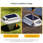 lampe solaire gris métallisé surface rugueuse panneaux solaires intégrés moderne minimaliste insertion sol vis