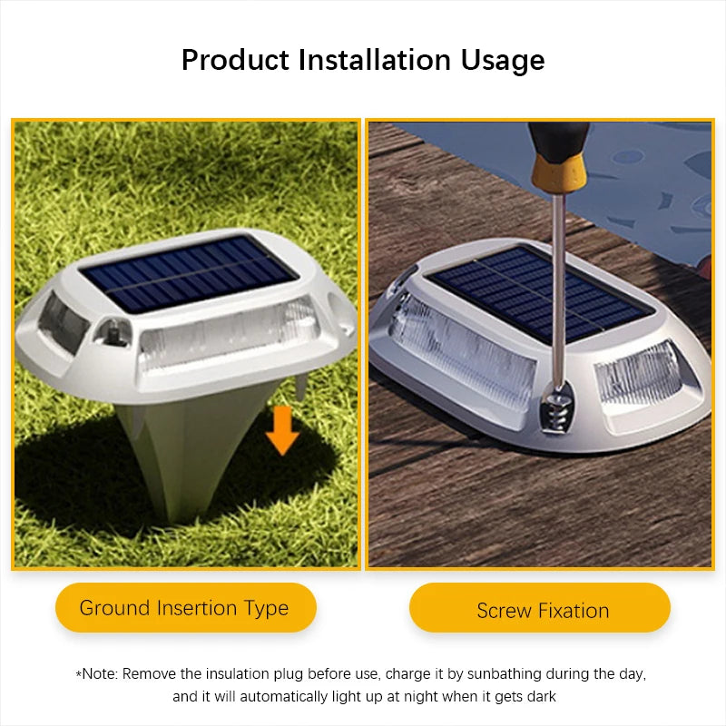 lampe solaire gris métallisé surface rugueuse panneaux solaires intégrés moderne minimaliste insertion sol vis