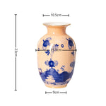 vase céramique motif floral bleu blanc décoration maison fleurs artificielles peonies rose violet