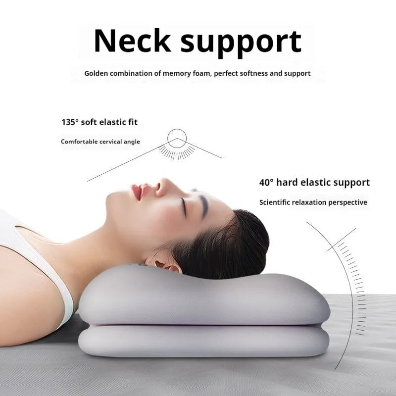 oreiller ergonomique mousse mémoire forme polyester gris clair moderne support cou lit catégorisation mémoire