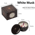 bougie parfumée cire soja boho chic motif mandala couvercle boîte rangement