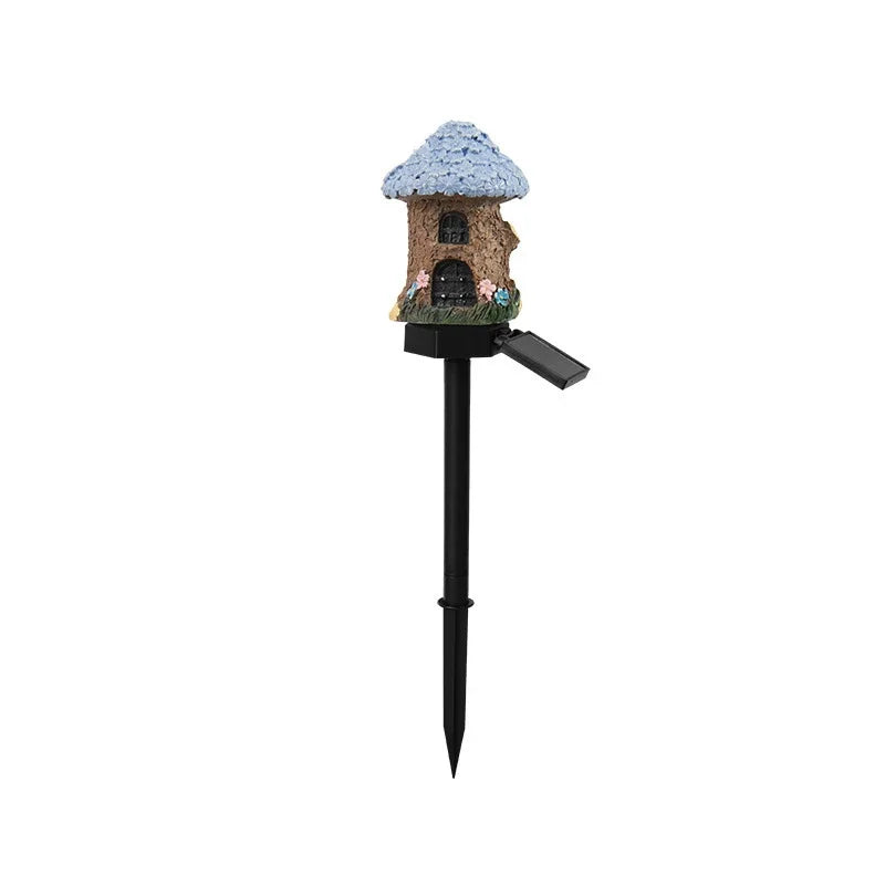 lampe solaire extérieure blanc rouge bleu vert marron texture résinée motifs floraux décoration jardin