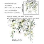 autocollant mural feuilles plantes vertes décoration intérieur toilettes meubles aquarelle résistant eau moderne