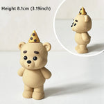 bougies soufflantes ours gâteau anniversaire enfant fête moderne figurines cadeaux bonbons minimaliste