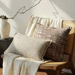 coussins décoratifs géométriques polyester beige marron modernes maison voiture decoration interieur jacquard