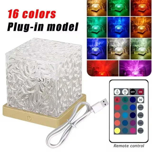 lampe led moderne transparente motifs texturés télécommande incluse effets lumineux variés