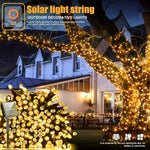 guirlande lumineuse solaire modes blanc points lumineux uniformes patio moderne extérieur festive led ip65