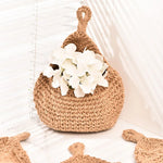 paniers rangement crochet rustique beige respectueux environnement boho chic decoration cuisine