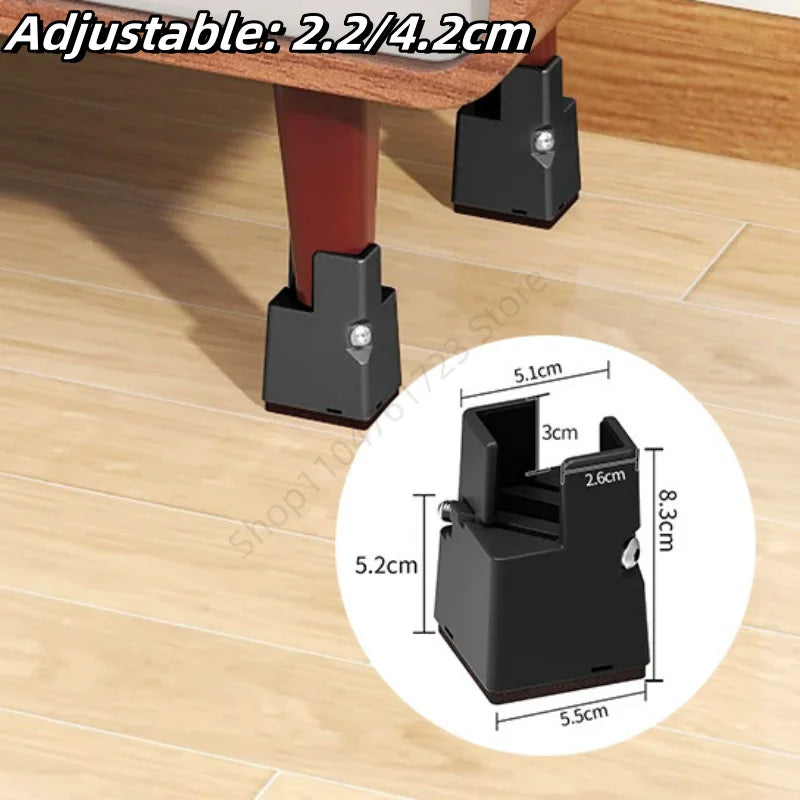 pieds meubles marron noir vis plastique moderne fixation antidérapants rechargeables