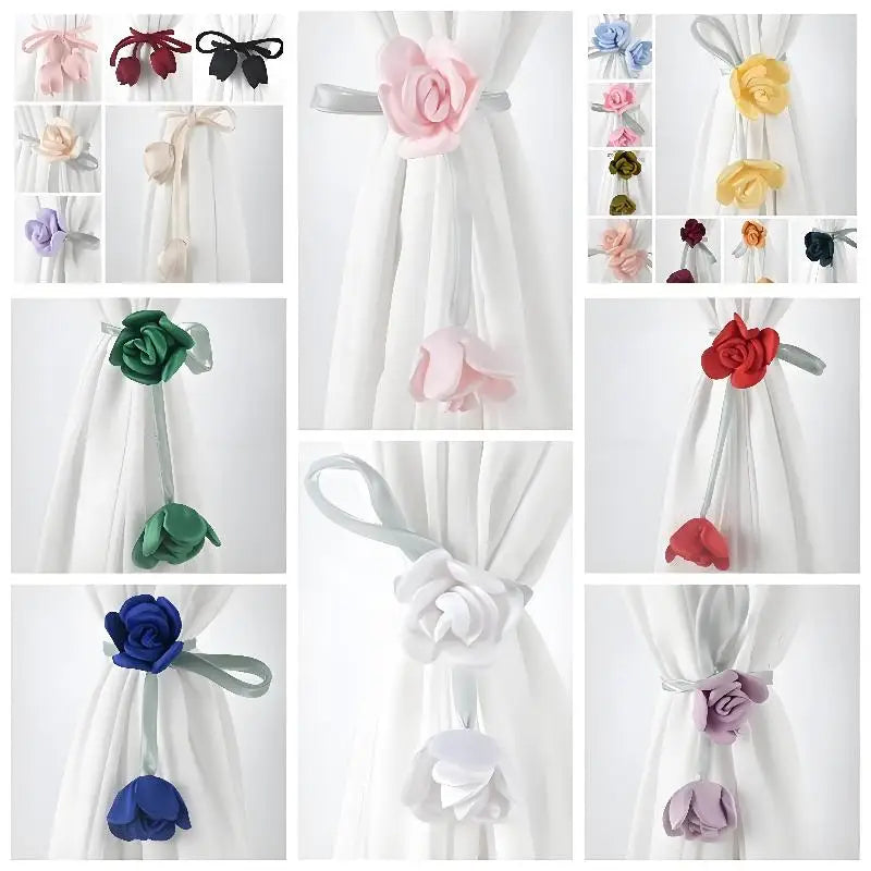 ruban fleurs roses décoration unisexe couleurs variées opalescentes floral decoration métal