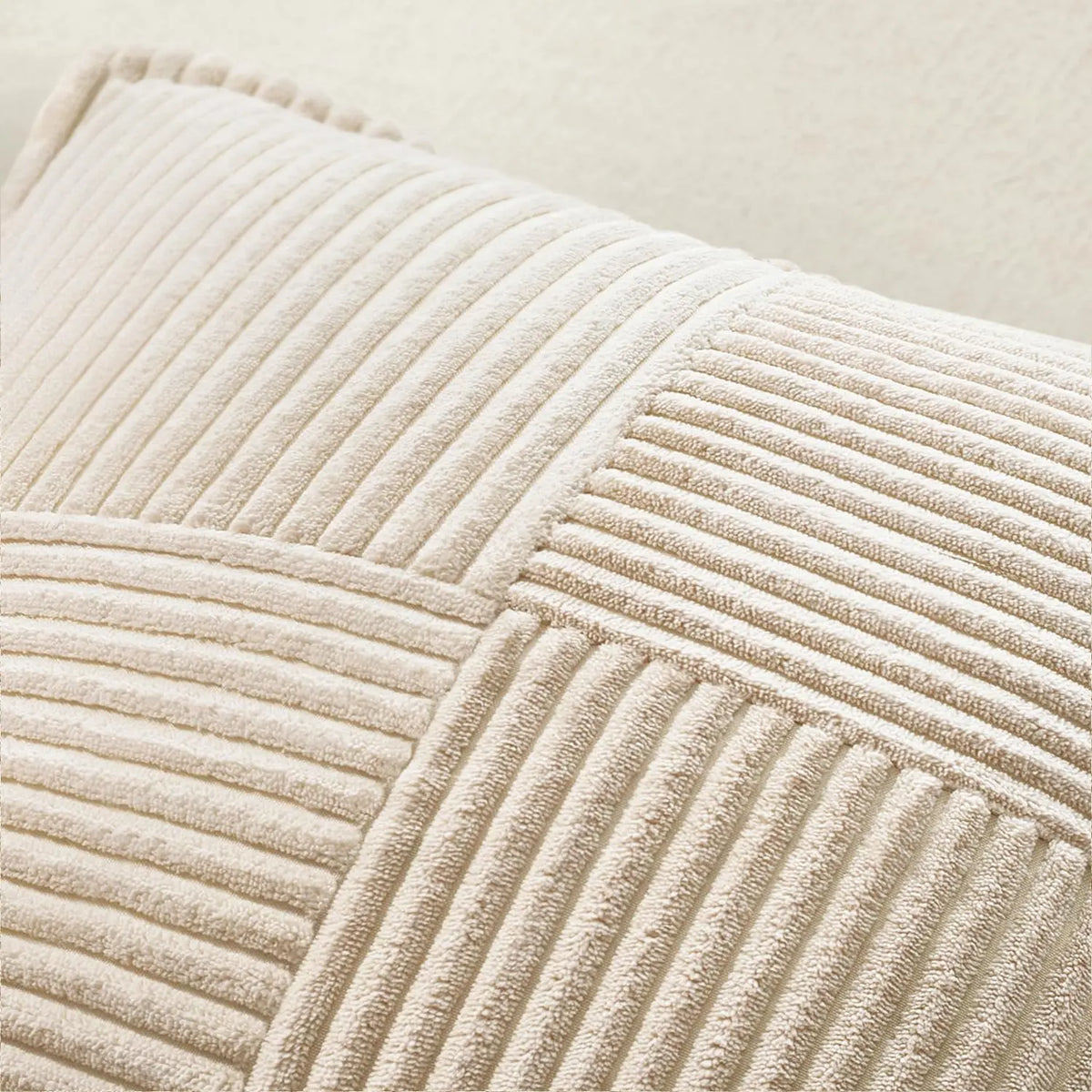 housse coussin velours côtelé rayé beige coussin support lombaire sieste lit classique polyester coton