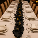 guirlande décorative automnale feuilles noires dorées baies vigne plastique extérieure festive