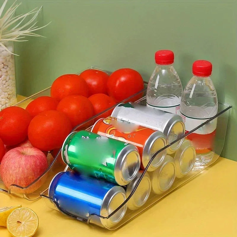 organisateur canettes transparent clips moderne réfrigérateur cuisine rangement auto déroulement