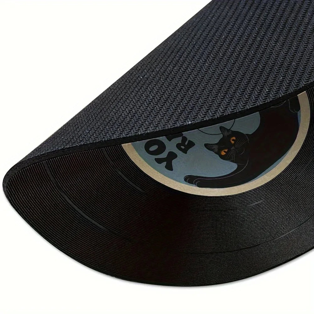 tapis souris vintage noir chat yeux orange yowl yowl records non glissant