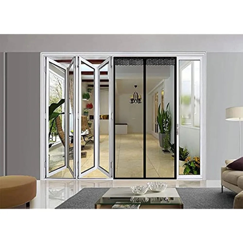 rideau porte adhésif fibre polyester blanc noir moderne 100x210cm