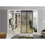 rideau porte adhésif fibre polyester blanc noir moderne 100x210cm
