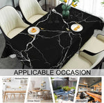 nappe table marbre noire blanche moderne rectangle réutilisable polyester geometrique