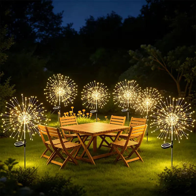 lumières solaires feu d'artifice multicolores moderne extérieures ip65 led fixations piquets jardin terrasse
