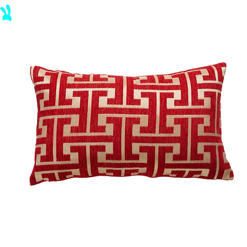 coussin patchwork géométrique bleu gris moderne 45x45cm polyester cotonversible décoration intérieure