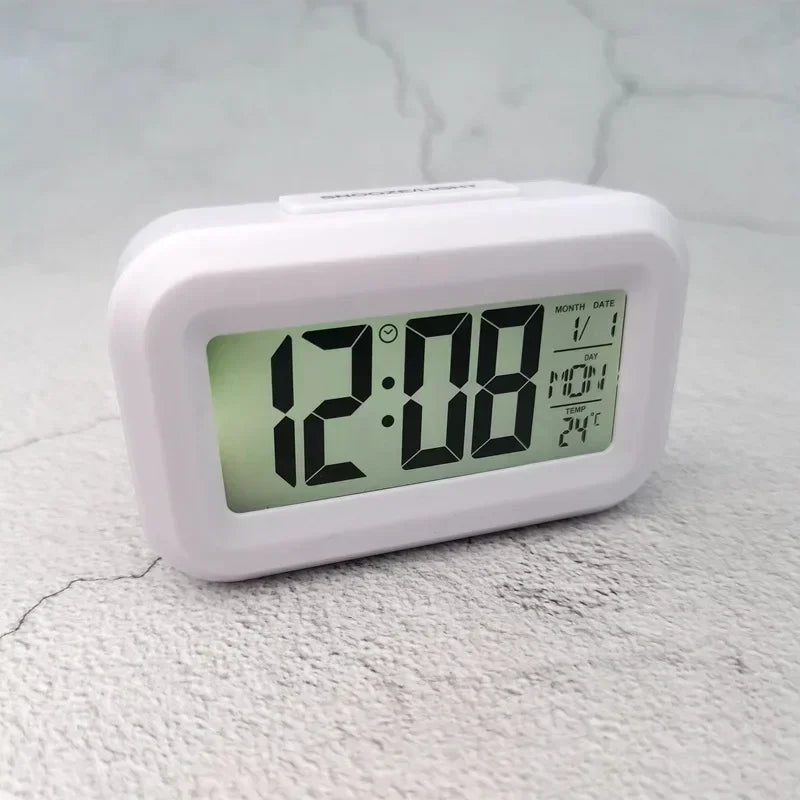 horloge numérique moderne rétroéclairée led quartz blanc noir vert rose bleu lcd
