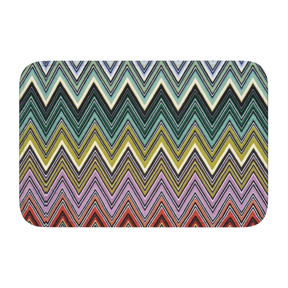 tapis moderne multicolore zigzag antidérapant polyester extérieur intérieur bain chambre