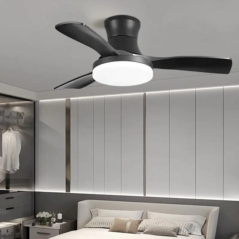 ventilateur moderne led télécommande blanc noir doré 52 pouces