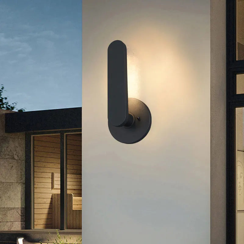 lampe murale moderne noir mat ip65 led minimaliste aluminium hydrofuge