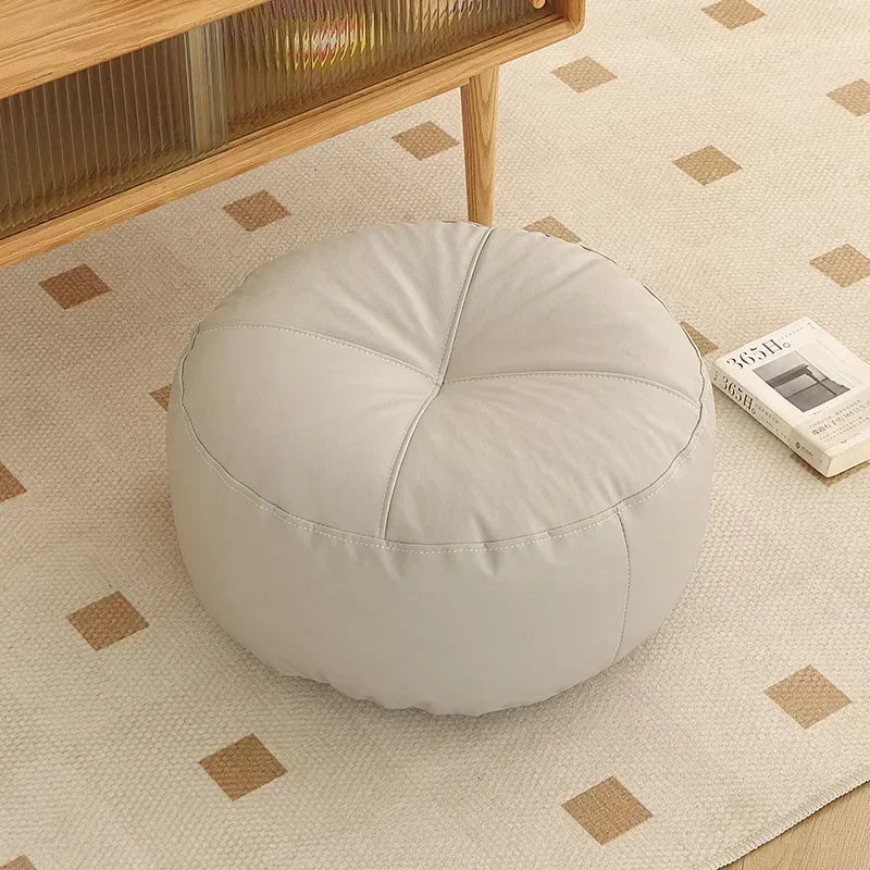 pouf moderne orange gris vert blanc mousse pu polyester coton imperméable amovible lavable