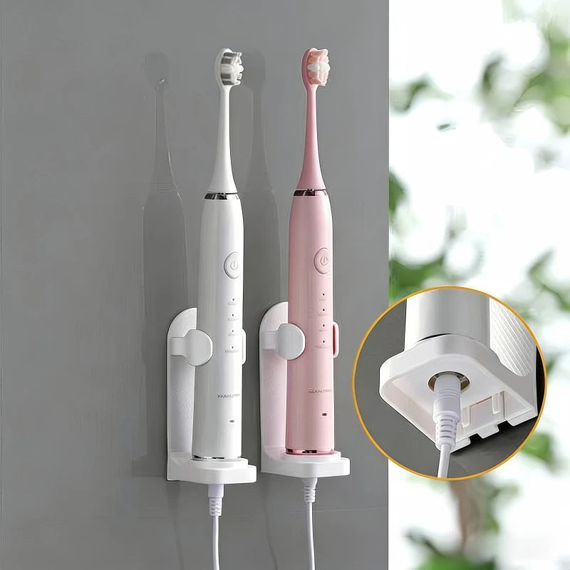 support mural brosse dents électrique adhésif blanc rose noir moderne minimaliste 24 35mm