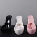 pots plantes forme chaussures talons noir blanc rose émail moderne décoratif led succulente