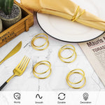 anneaux serviette dorés ronds lisses modernes décoration table restaurant mariage 16 pièces