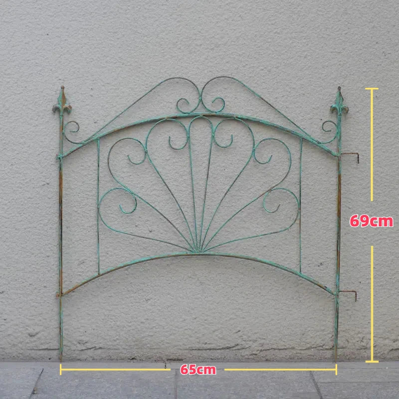 grille jardin art nouveau vert blanc support plante cloison décorativeextérieur facile assembler