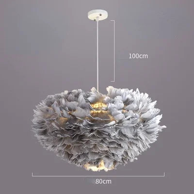 lampe suspendue moderne plumes blanc salon chambre coucher lumière intérieure décoration maison
