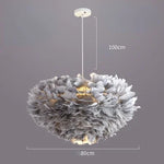 lampe suspendue moderne plumes blanc salon chambre coucher lumière intérieure décoration maison