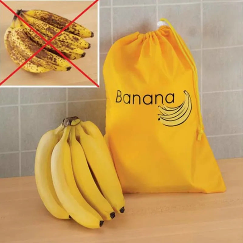sac rangement fruits imprimé bananes légumes tomates jaune vert orange moderne pratique
