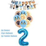kit decoration anniversaire chien bleu assiettes gobelets serviettes guirlande support cupcake decor animaux