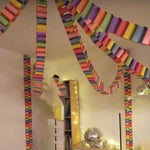 guirlande papier multicolore étoiles fêtes anniversaires mariages événements géométrique festive