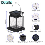 lanterne solaire moderne noire transparente 30 led extérieure ip65