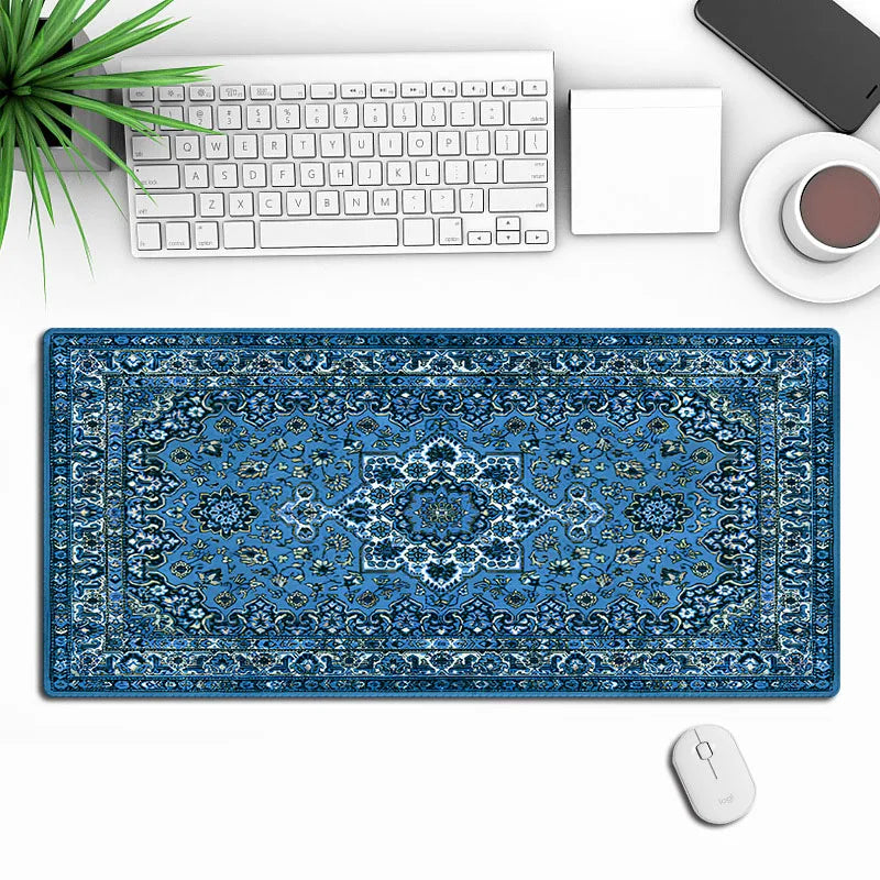tapis souris bleu rouge noir ornements floraux adhésif gaming classique ethnique