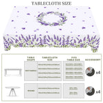nappe fleur lavande motif floral table imperméable usage extérieur printemps mariage décoration classique violet