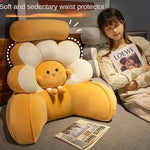 coussin dos fleurs orange blanc polyester coton cartoon plush doux confortable mignon lit
