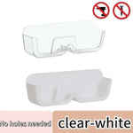 porte lunettes mural adhésif transparent blanc gris moderne rangement anti pression chevet soleil