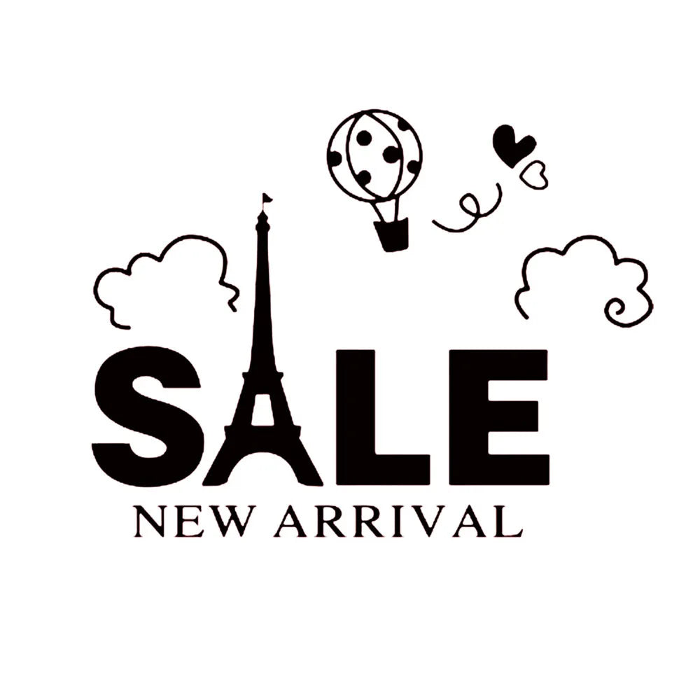affiche publicitaire moderne tour eiffel ballon cœur nuages rouge noir rose