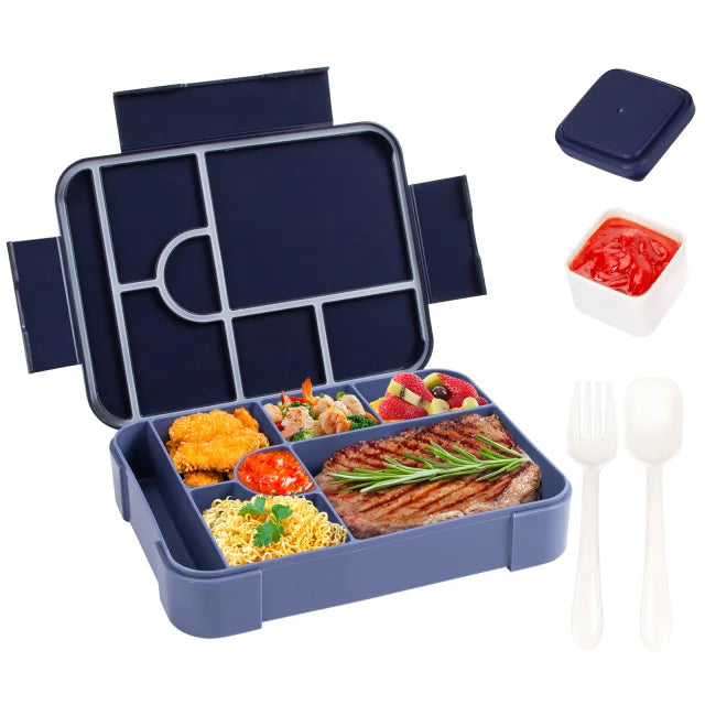 boîte lunch bento rectangulaire compartimentée étanche poignées motifs licornes enfant