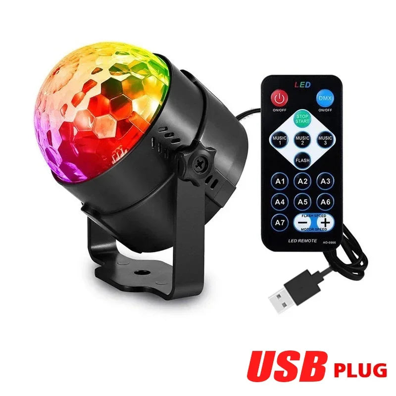 Mini disco ball light multicolore effet miroir moderne télécommande festif autoinstallation domestique