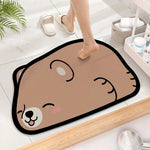 tapis bain absorbant antidérapant animaux cartoon noir blanc vert pandas koalas chats cochons
