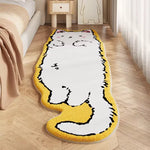 tapis blanc jaune gris orange vert rose marron chat dessin animé pelucheux moderne salon