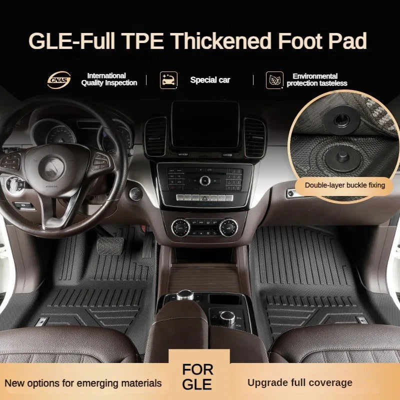 tapis sol voiture mercedes gle suv noir caoutchouc étanche fixation double boucle