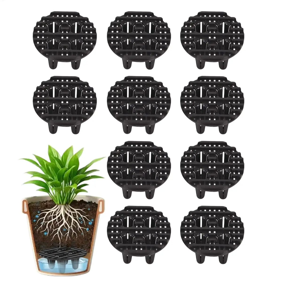 coussinets perforés protection racines pots fleurs anti moisissure utilitaires jardinage noirs