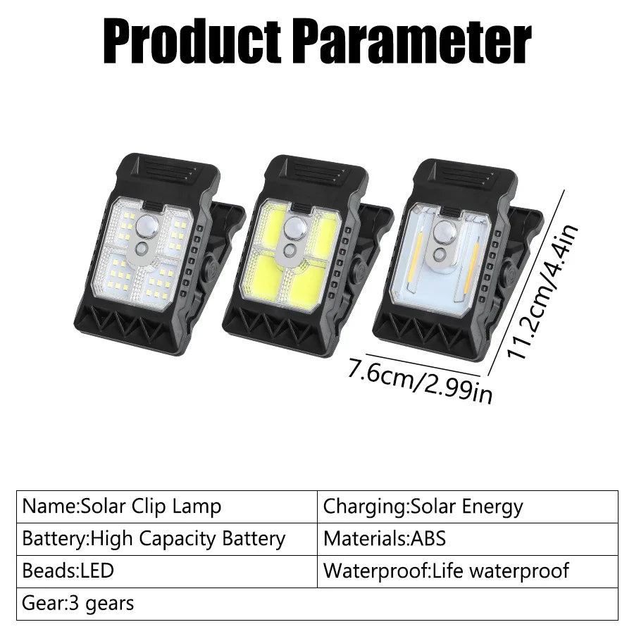 lampe solaire led étanche détecteur mouvement clipser moderne extérieure patio jardin camping ip65 abs